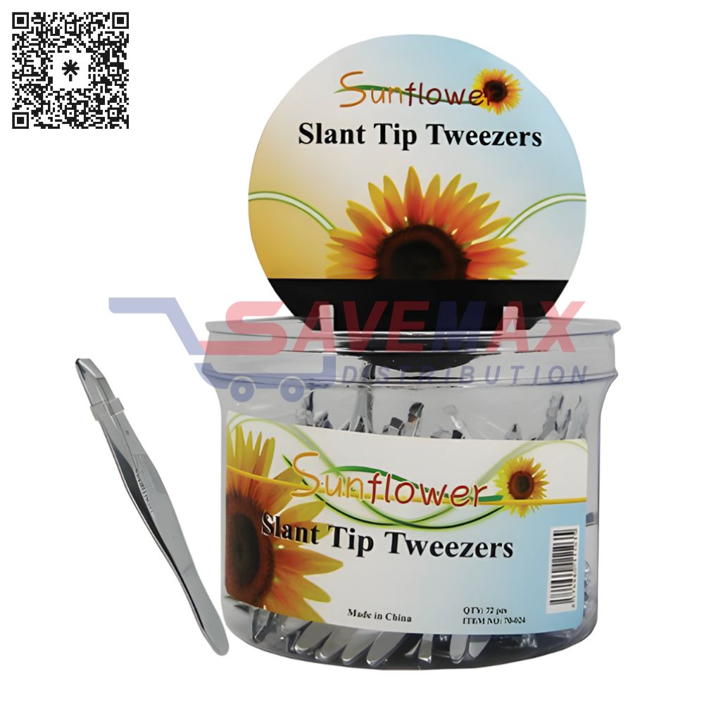 S03689 SUNFLOWER SLANT TIP TWEEZER 72CT - Image 1