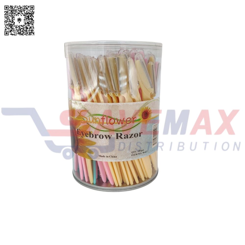 S03711 SUNFLOWER EYEBROW RAZOR 100CT - Image 1