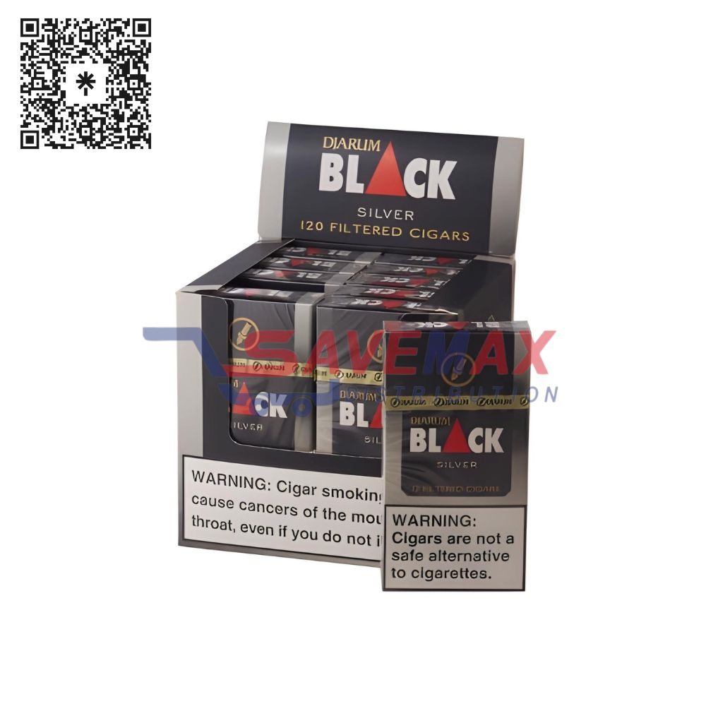 S03796 DJARUM F-CIGARS BLACK SILVER 10/12 CT - Image 1