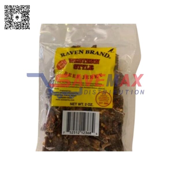 RAVEN BRAND WESTERN STYLE BEFF JERKY HOT 32CT