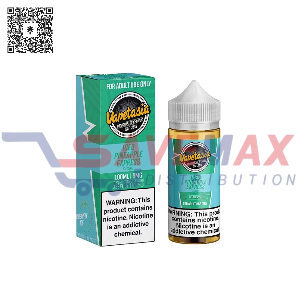 S04252 VAPETASIA PINEAPPLE EXPRESS 3MG 100ML - Image 1