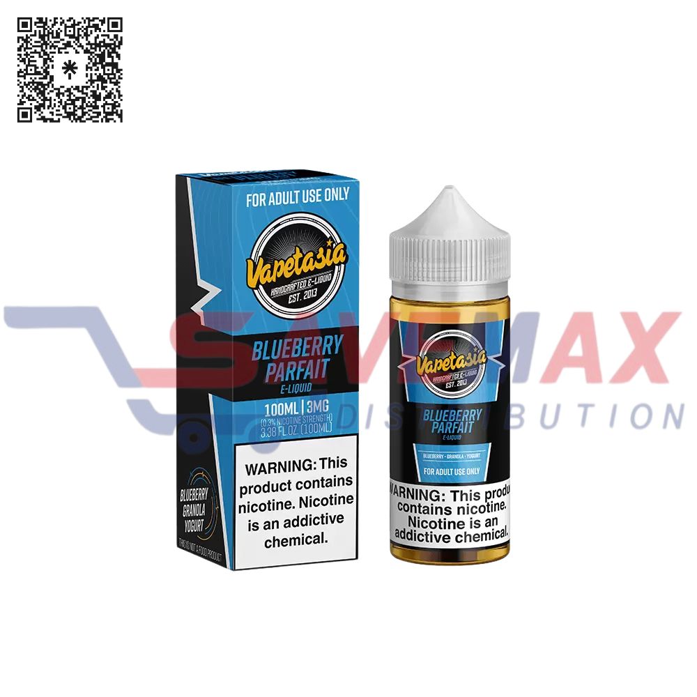 S05015 VAPETASIA BLUEBERRY PARFAIT 100ML 6MG - Image 1