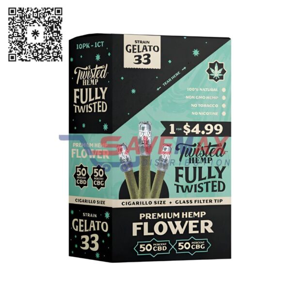 TWISTED HEMP FT GELATO33 CBD/CBG 10CT