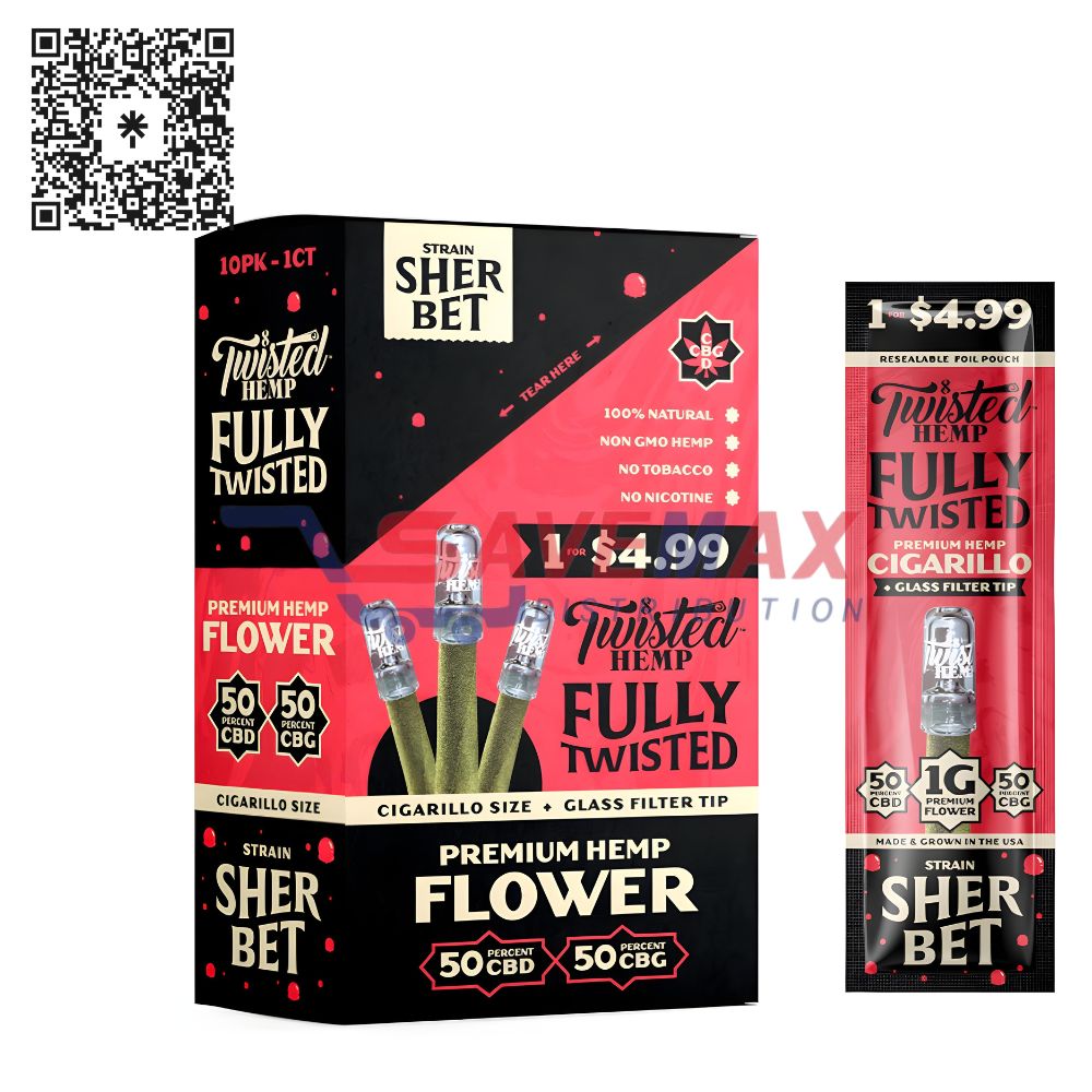 S05495 TWISTED HEMP FT SHER BET CBD/CBG 10CT - Image 1