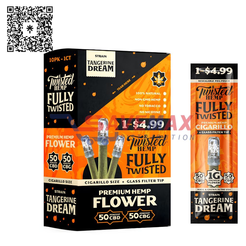S05496 TWISTED HEMP FT TANGERINE CBD/CBG 10CT - Image 1