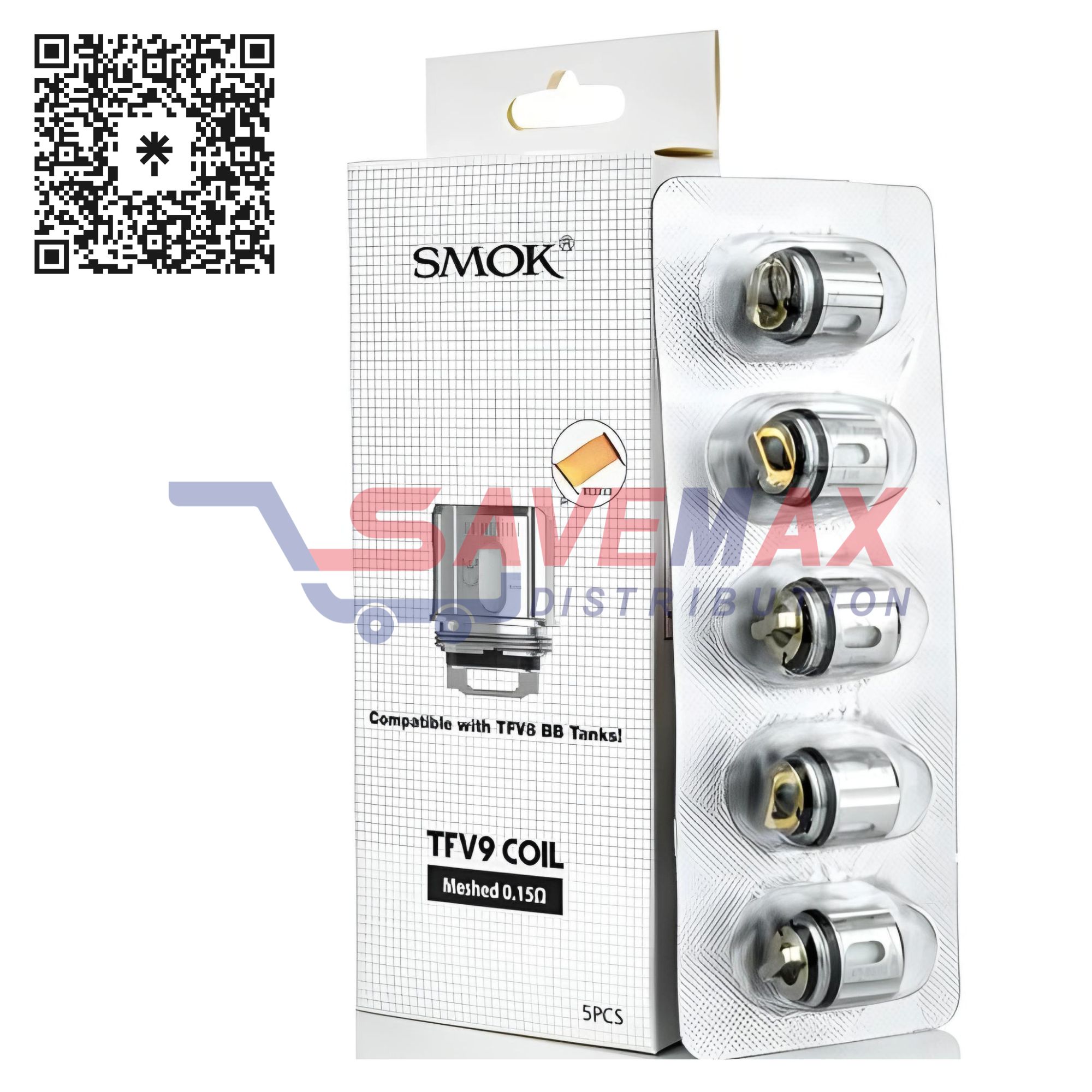 S05939 SMOK TFV9 COIL MESHED 0.15 5CT - Image 1