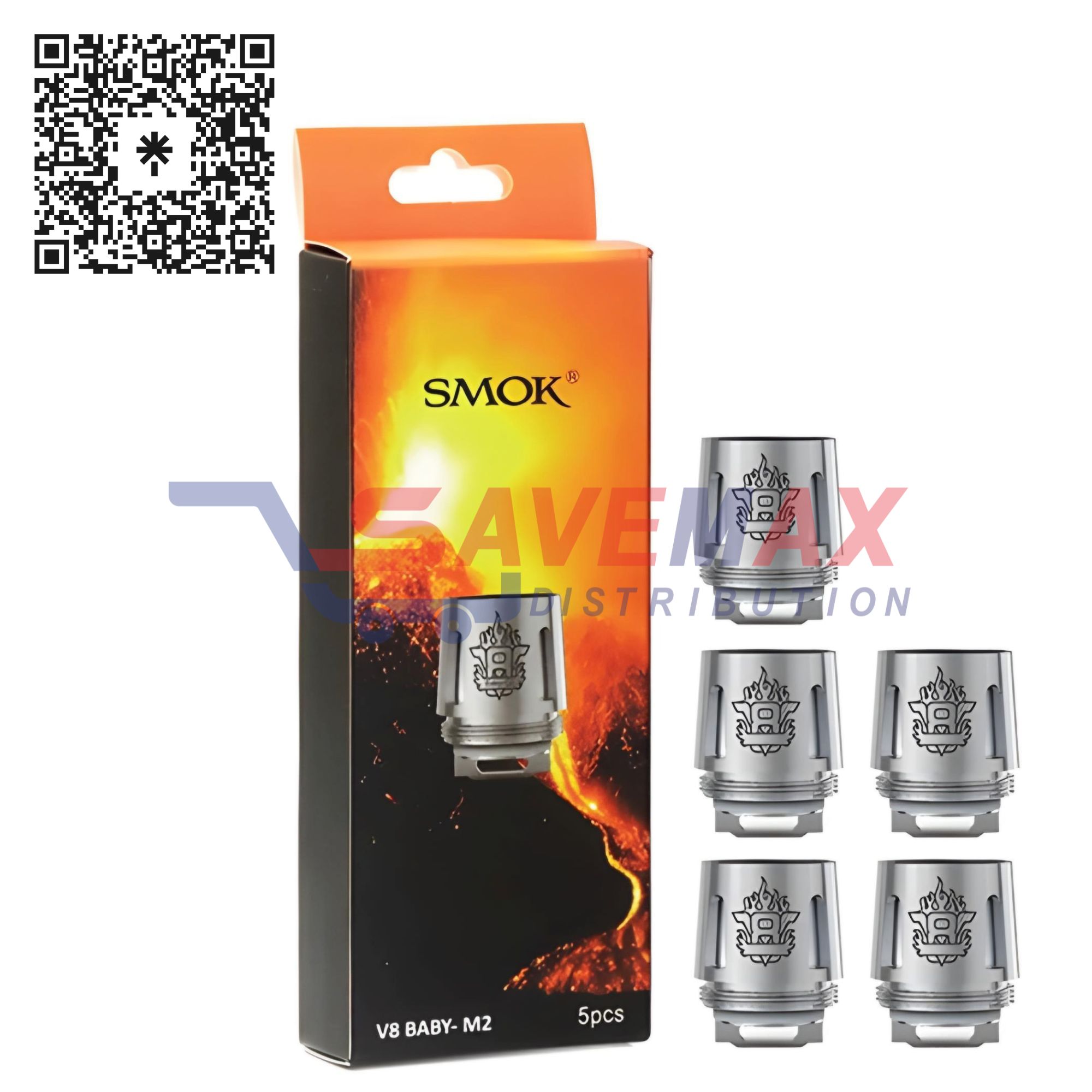 S06152 SMOK V8 BABY M2 0.15 COILS 5CT - Image 1