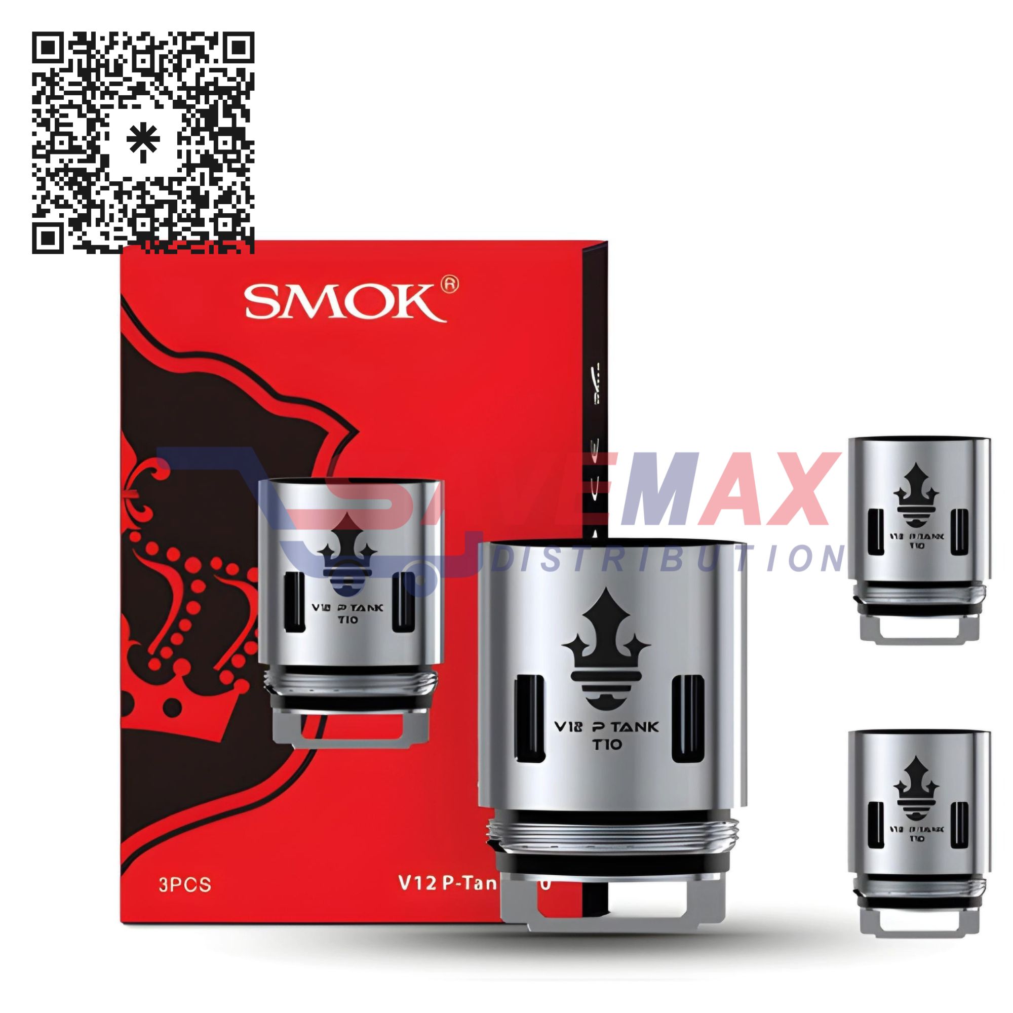 S06155 SMOK V12 PRINCE T10 0.12 COILS 3CT - Image 1