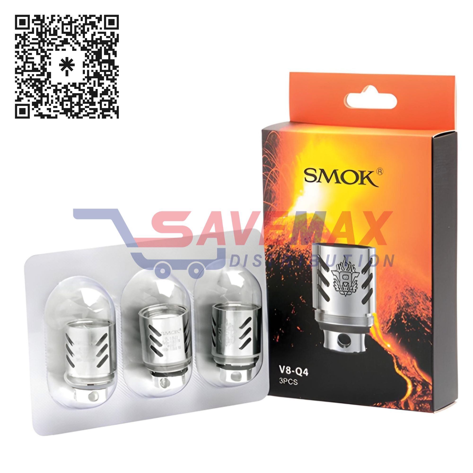 S06159 SMOK V8-Q4 0.15 COILS 3CT - Image 1