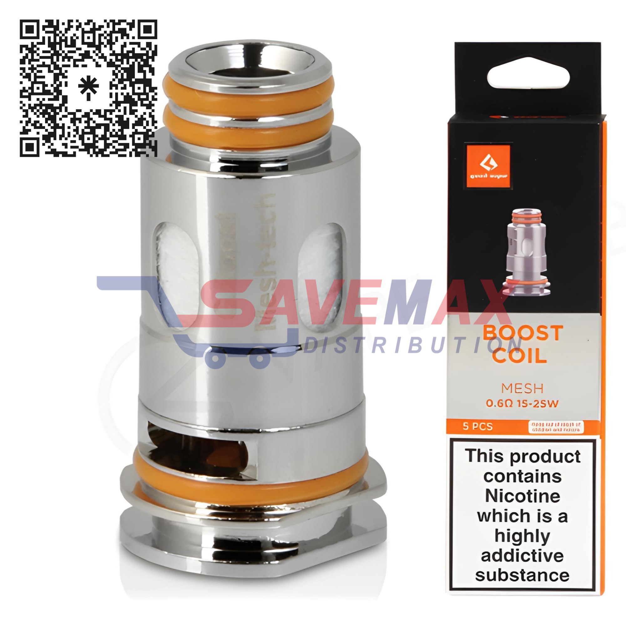S06543 GEEKVAPE MESH B 0.6 COILS 5CT - Image 1