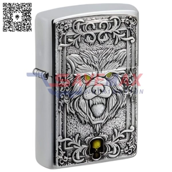 ZIPPO LIGHTER FIERCE WOLF EMBLEM 48690