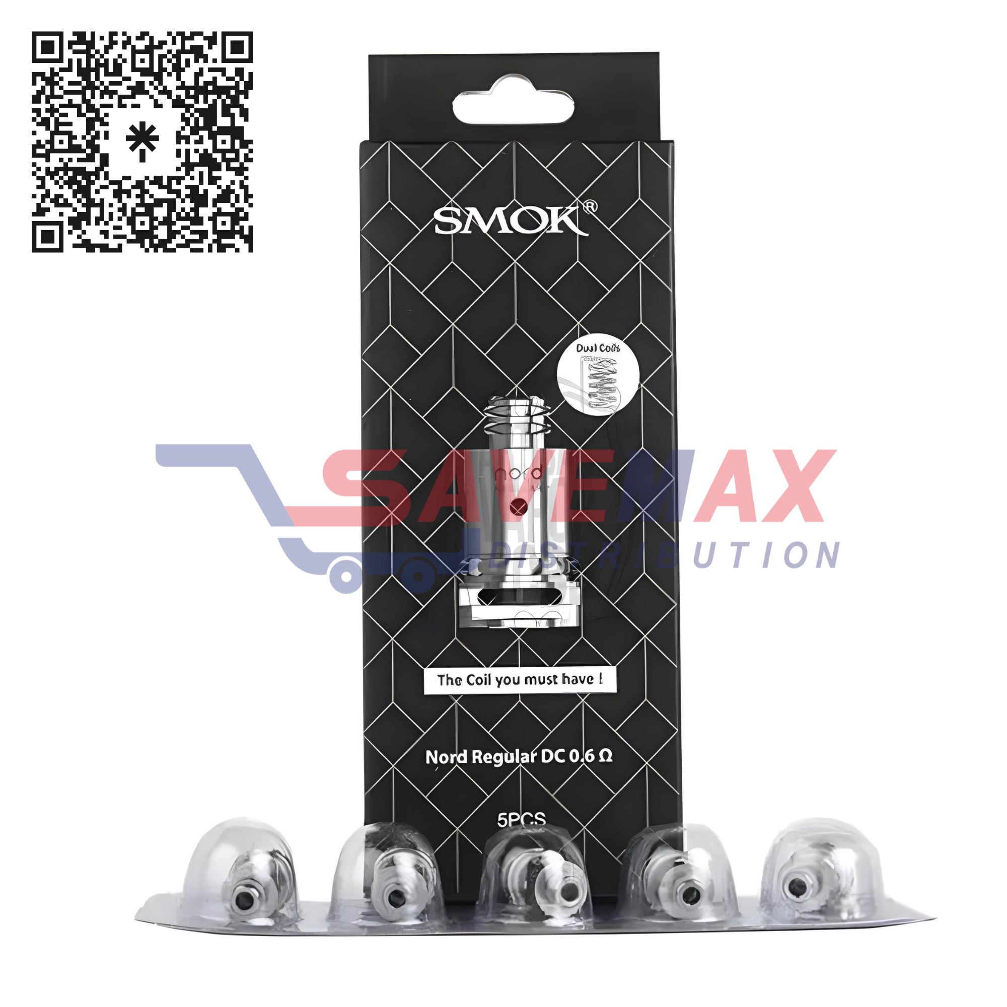 S07229 SMOK NORD REGULAR DC 0.6 COILS 5CT - Image 1