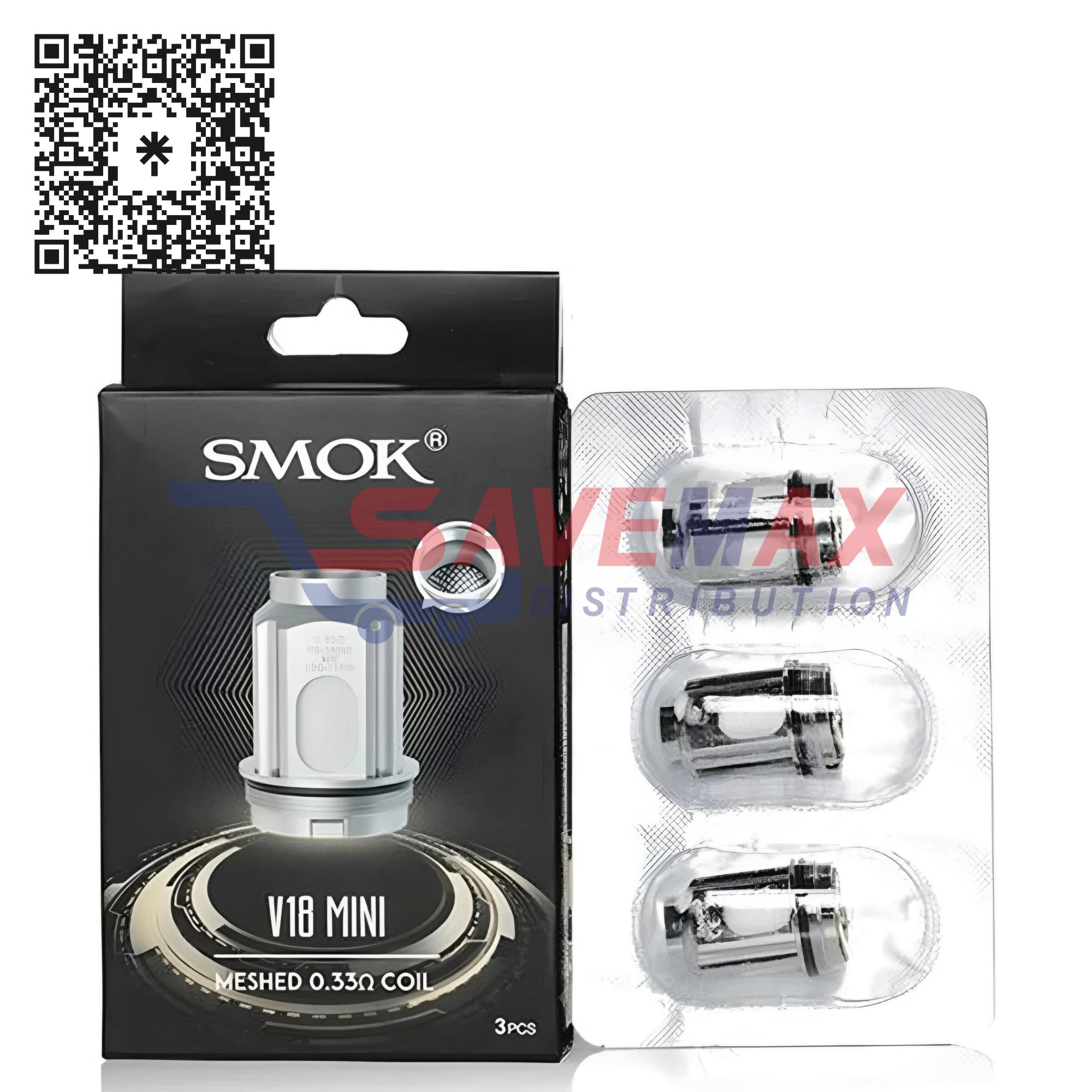 S07244 SMOK V18 MINI MESH 0.2 COILS 3CT - Image 1