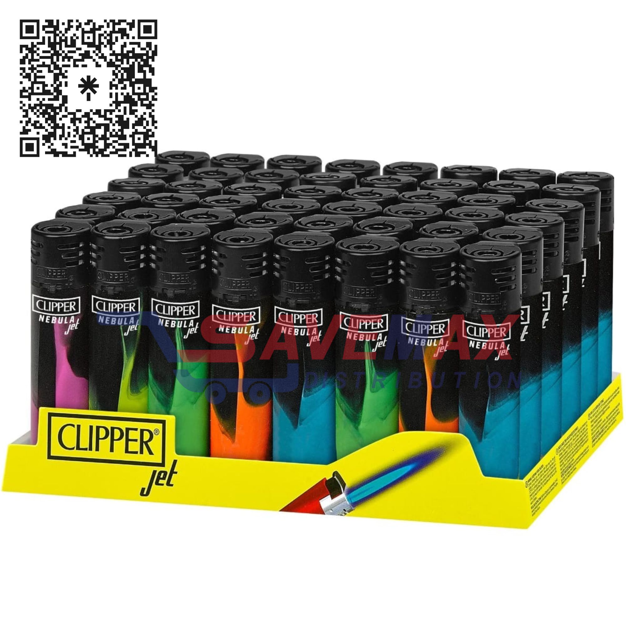S07686 CLIPPER JET FLAME DARK NEBULA WINDPROOF 48CT - Image 1