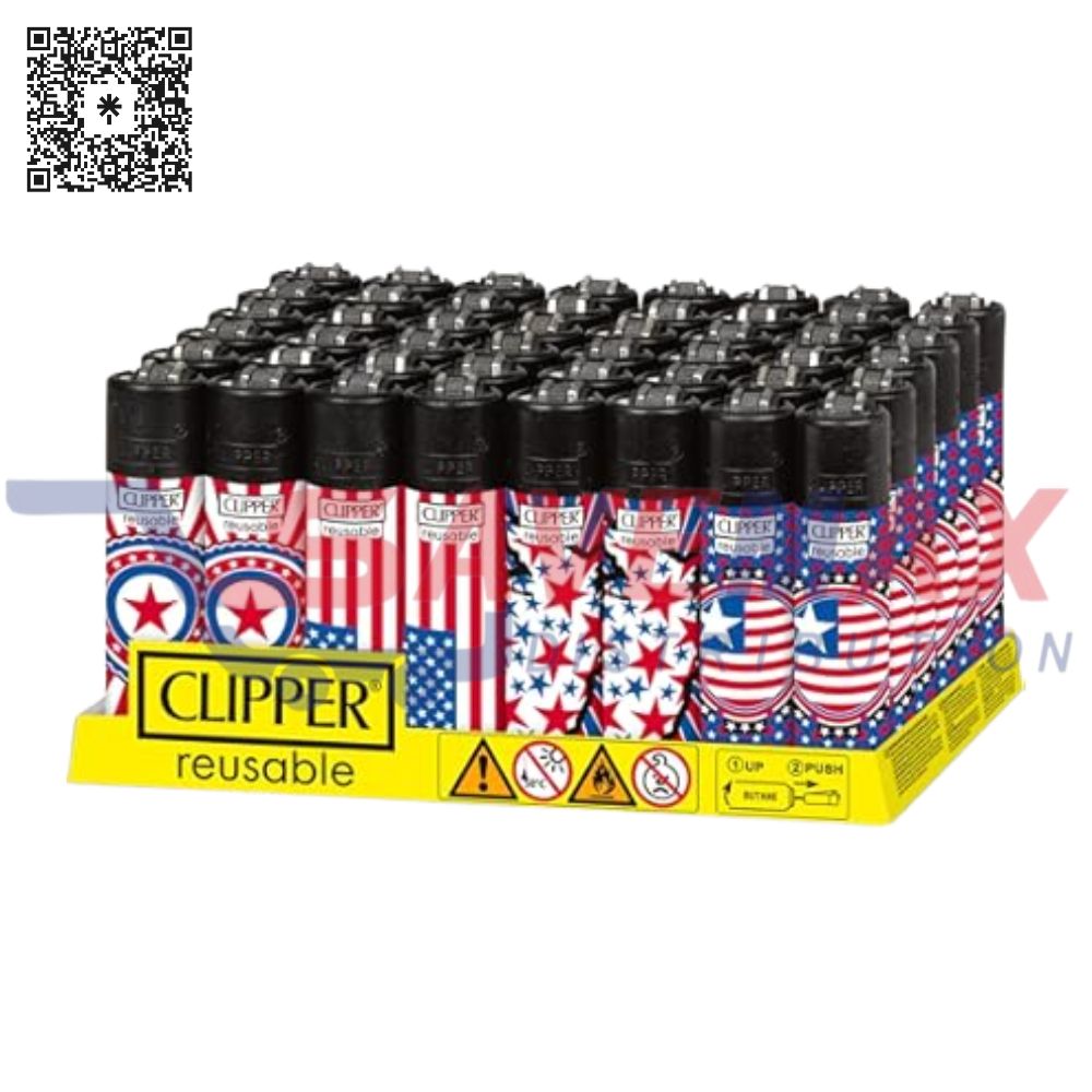 S07693 CLIPPER LIGHTERS REUSABLE SOLID FLUO COLORS 48CT - Image 1
