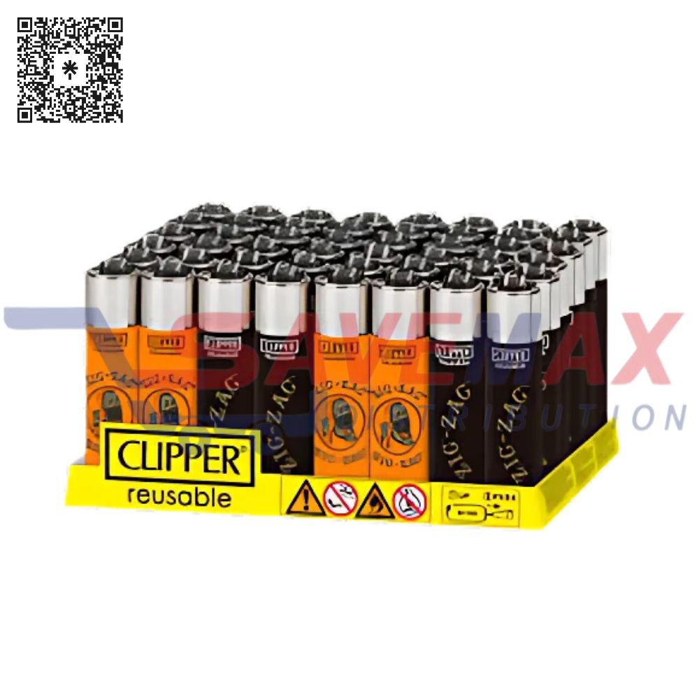 S07701 CLIPPER LIGHTER REUSABLE ZIG-ZAG COLLECTION 48CT - Image 1