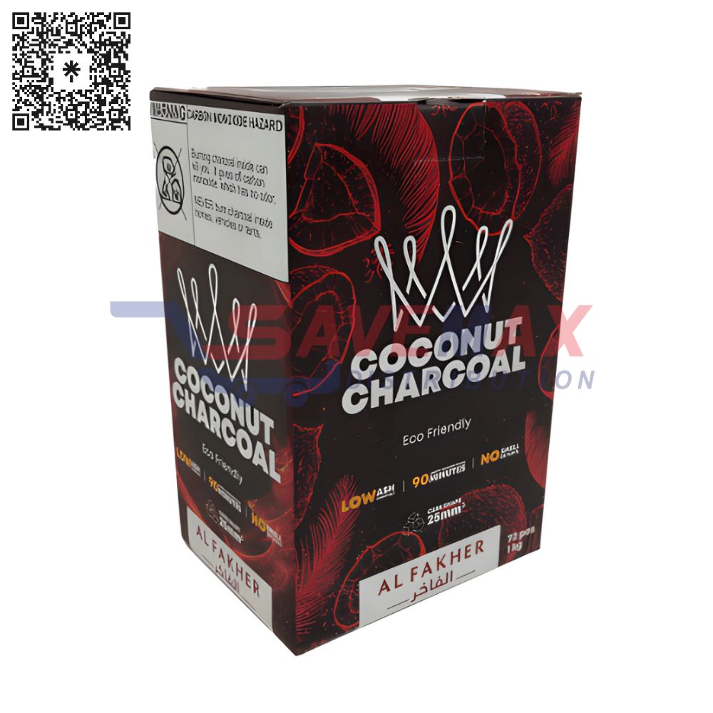 S08622 AL FAKHER COCONUT CHARCOAL 1KG 72CT - Image 1