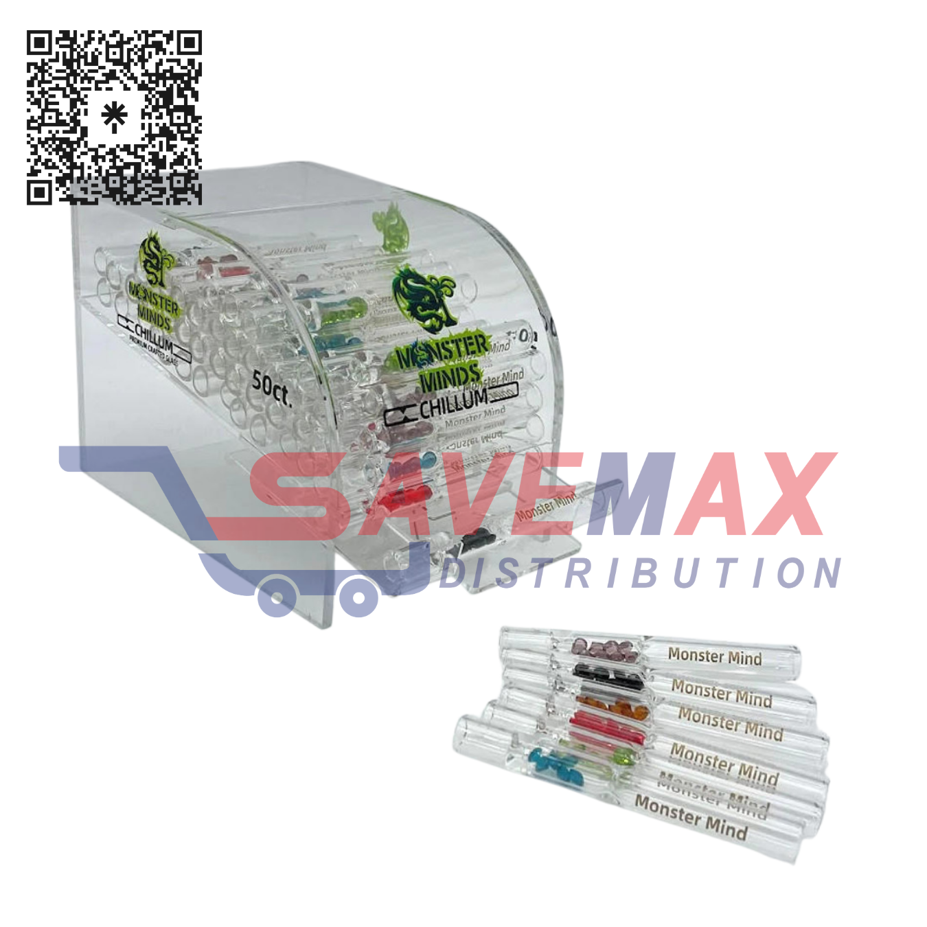 S08643 CHILIUMS GLASS ASSORTED DISPLAY 50CT - Image 1
