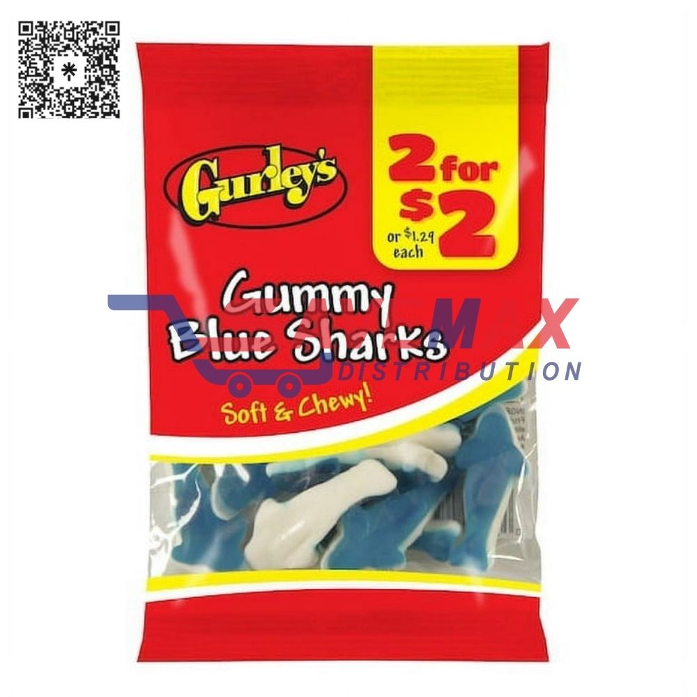 S09233 GURLEYS GUMMY BLUE SHARKS 2FOR 2 -12CT - Image 1