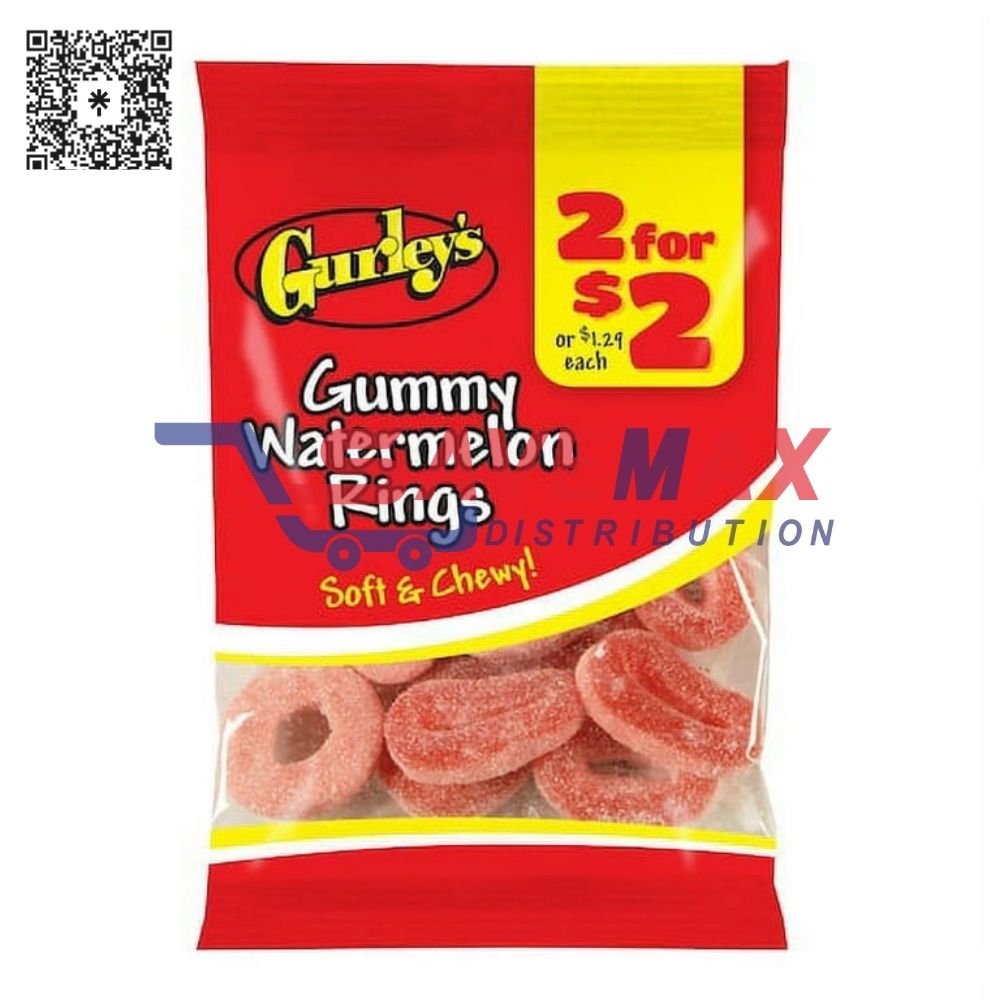 S09238 GURLEYS GUMMY WATERMELON RINGS 2FOR 2 -12CT - Image 1