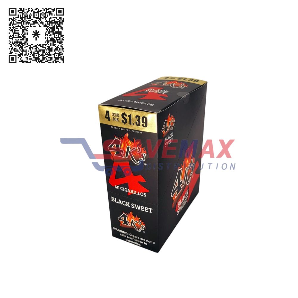 S09314 - TOBACCO 4K'S FOIL BLACK SWEET 15/4CT PP1.39 - Image 1