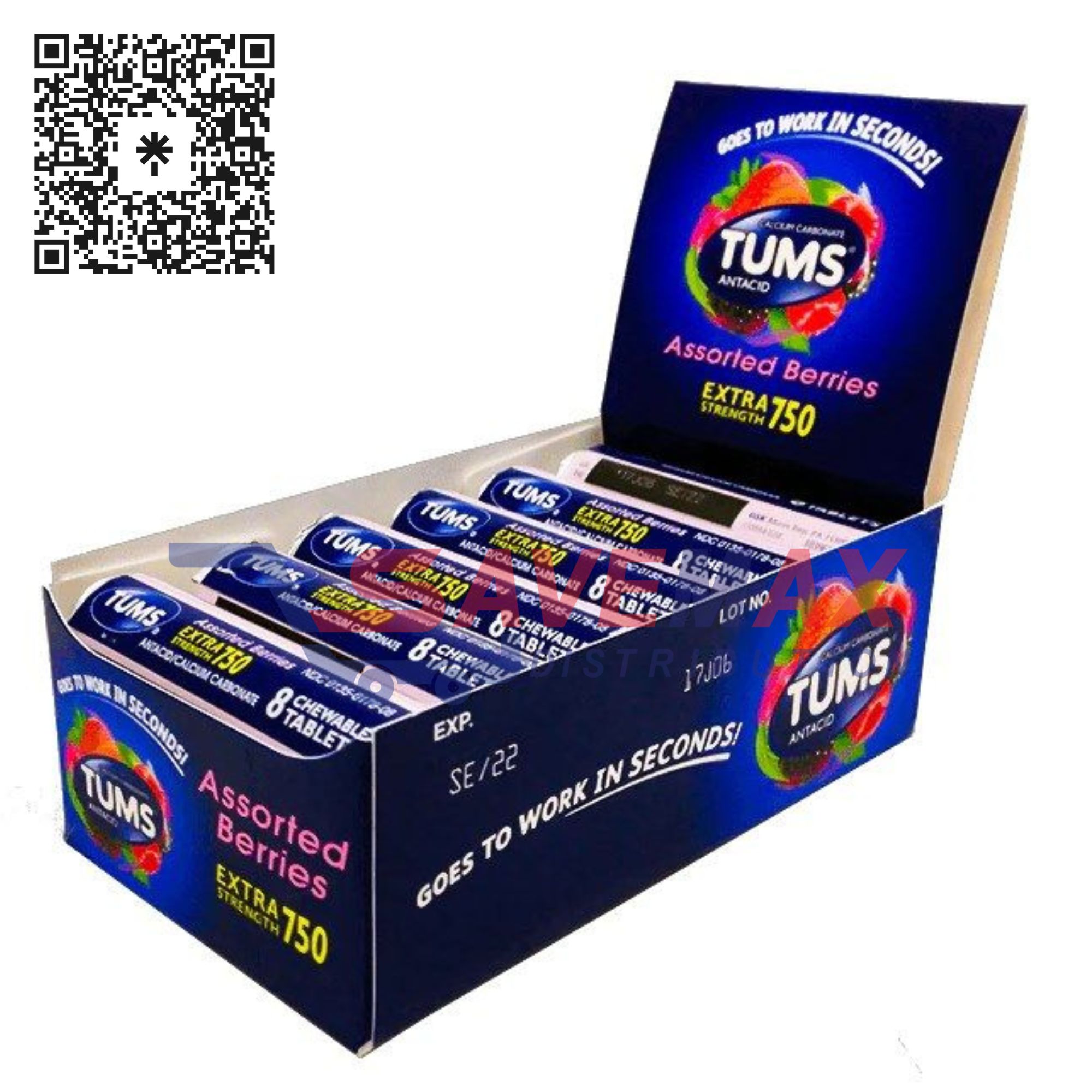 S09425 TUMS EXTRA ASSORTED BERRIES 12 CT - Image 1