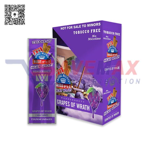 XXL WONDERBRETT GRAPES OF WRATH HEMP WRAPS 25CT