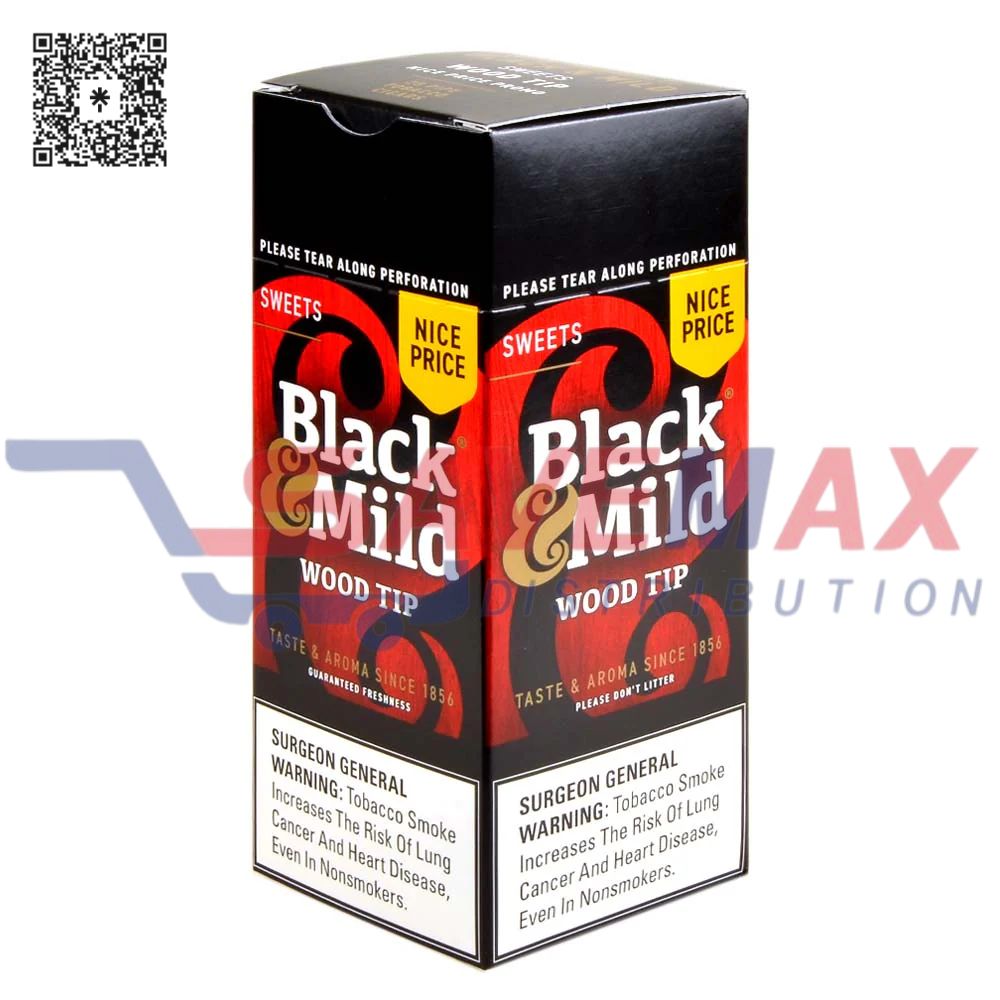 S10342 BLACK & MILD SWEETS WOOD TIP NICE PRICE 25CT - Image 1