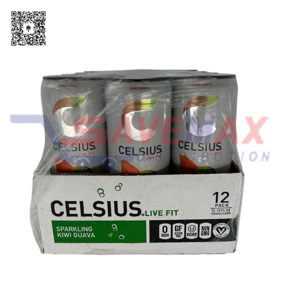 S10461 CELSIUS SPARKLING KIWI GUVAV 12/12OZ - Image 1