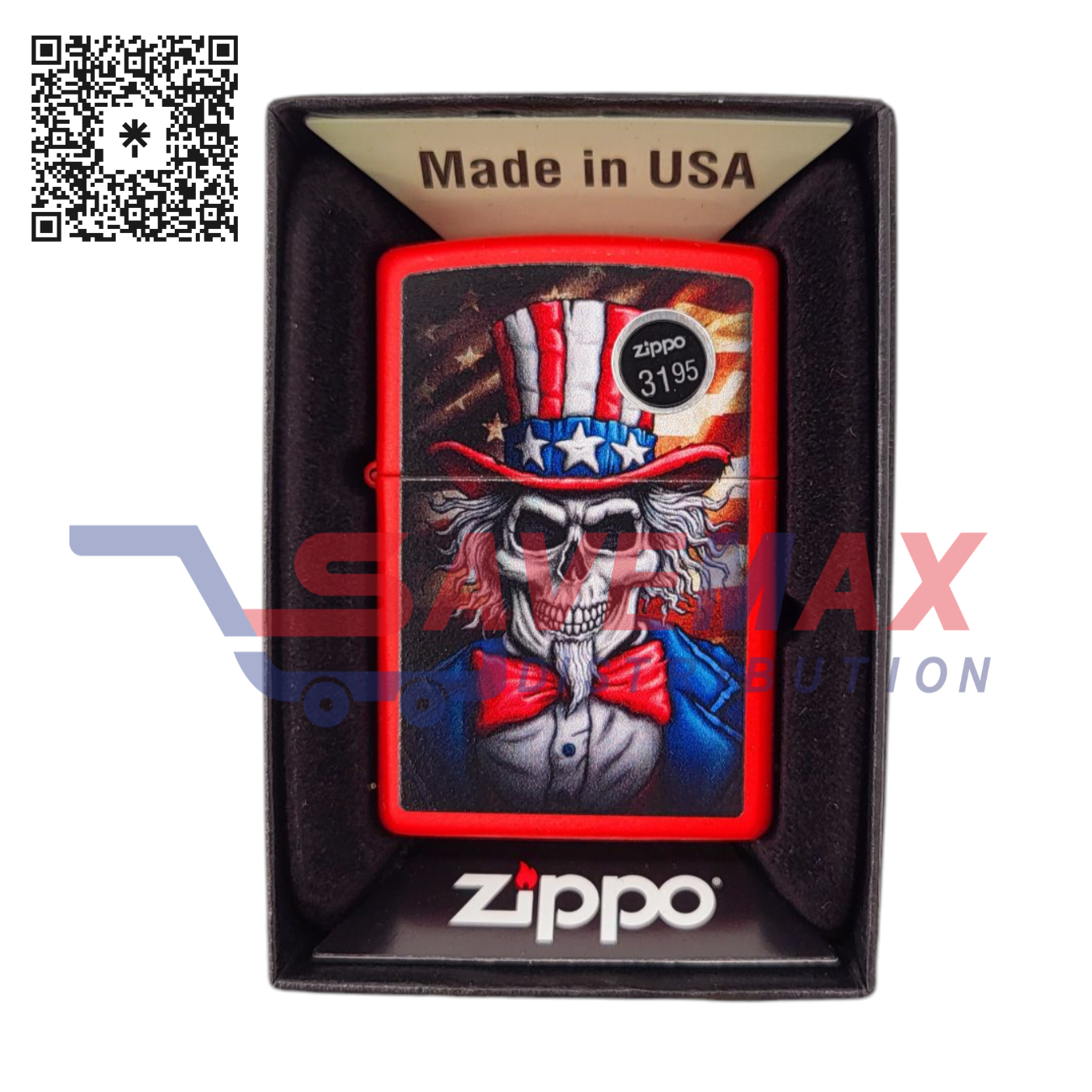 S10608 ZIPPO LIGHTER UNCLE SAM SKULL DESIGN 46696 - Image 1