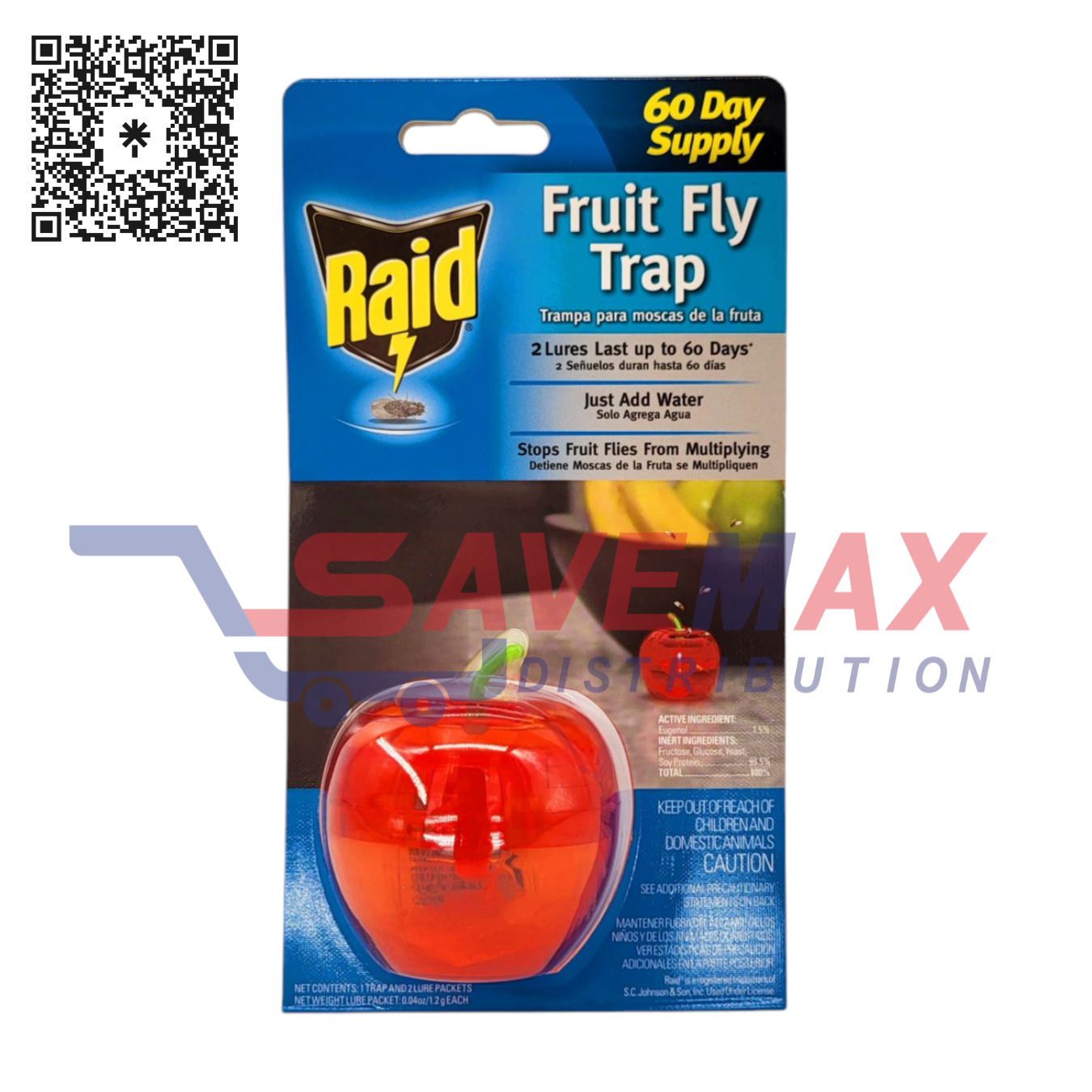S10633 RAID FRUIT FLY TRAP APPLE 6/1CT - Image 1