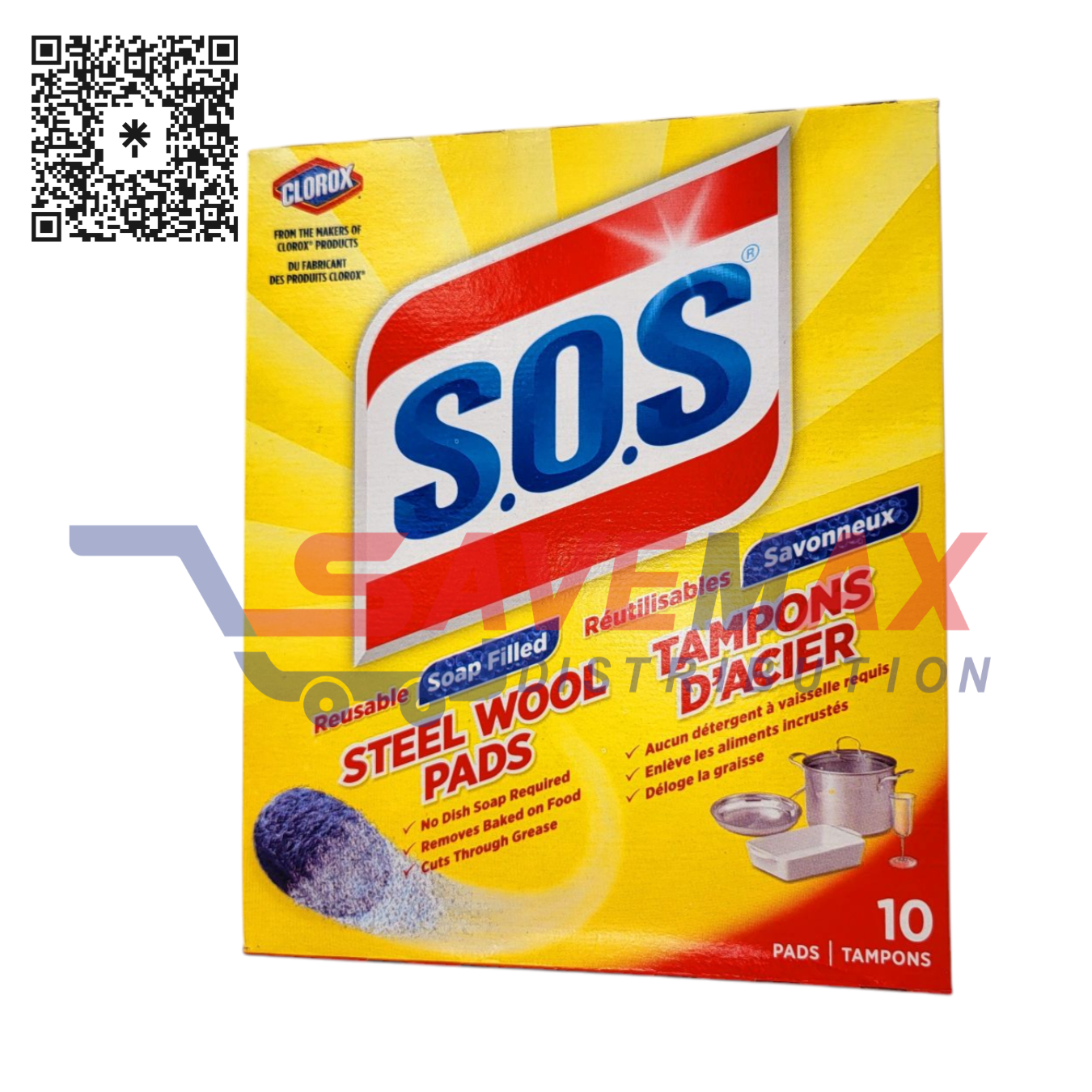 S10642 S.O.S STEEL WOOL PAD 6 /10CT - Image 1