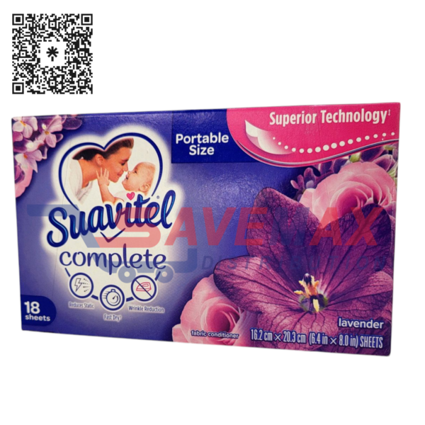 SUAVITEL DRYER SHEETS LAVENDER 15/18CT