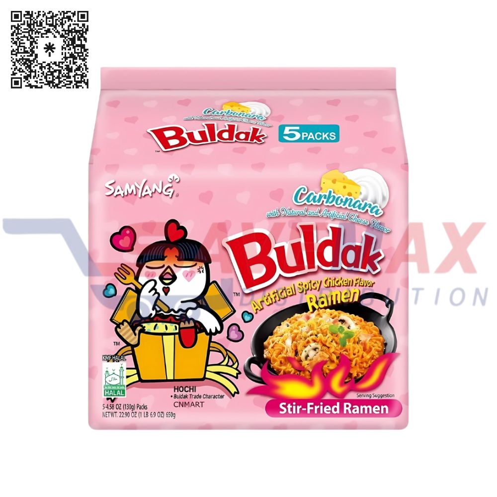 S10836 SAMYANG BULDAK CARBONARA BAGS 8/5PK 130G - Image 1