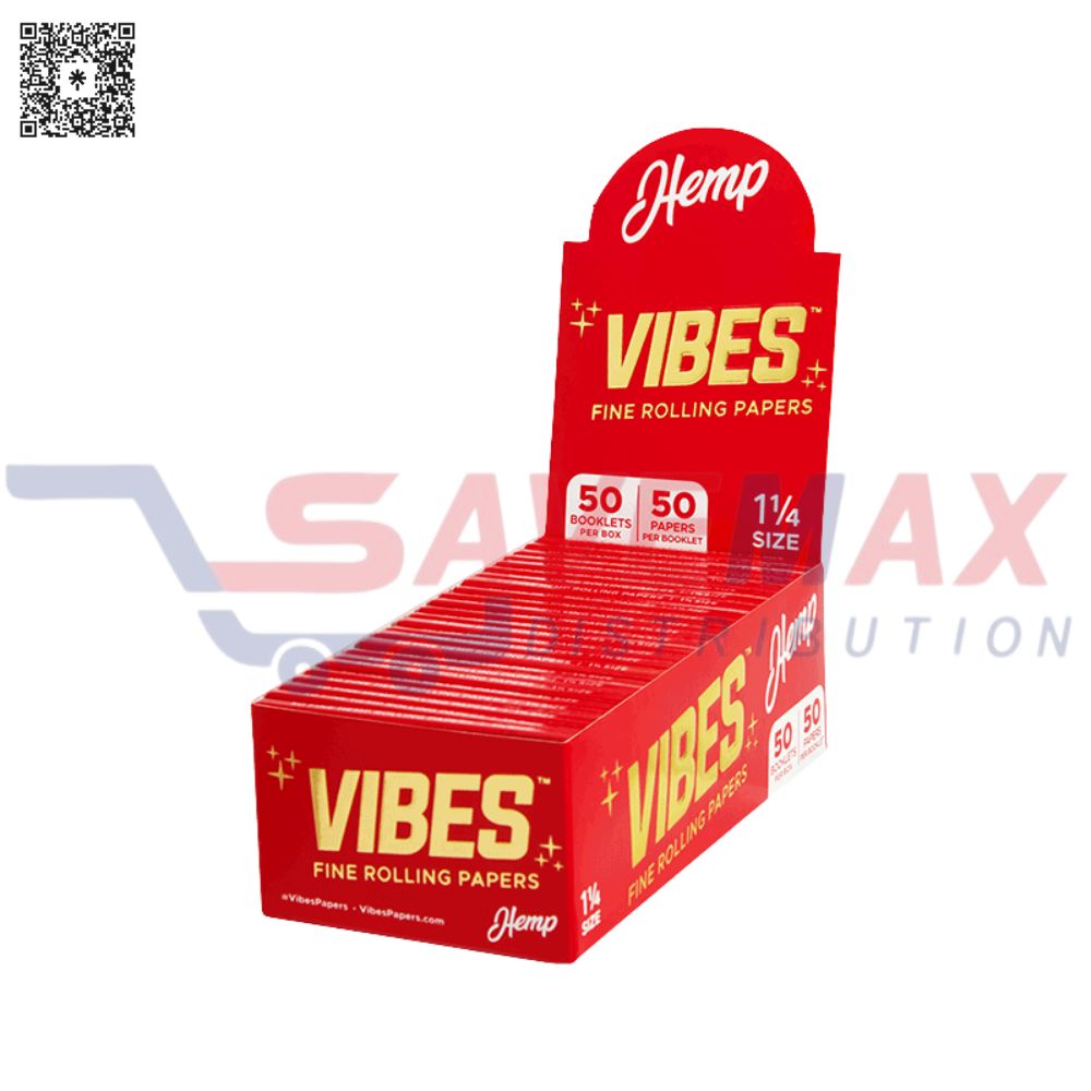 S01831 VIBES HEMP PAPERS 1 1/4 50/50 - Image 1
