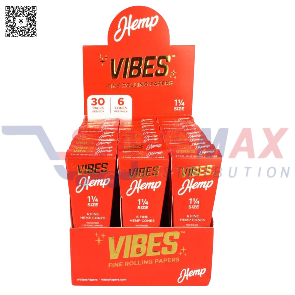 S01834 VIBES HEMP CONES 1 1/4 30/6 - Image 1