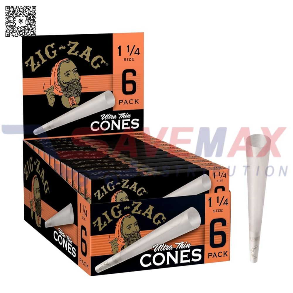 S01912 ZIG-ZAG ULTRA THIN CONES 1 1/4 6PK - Image 1