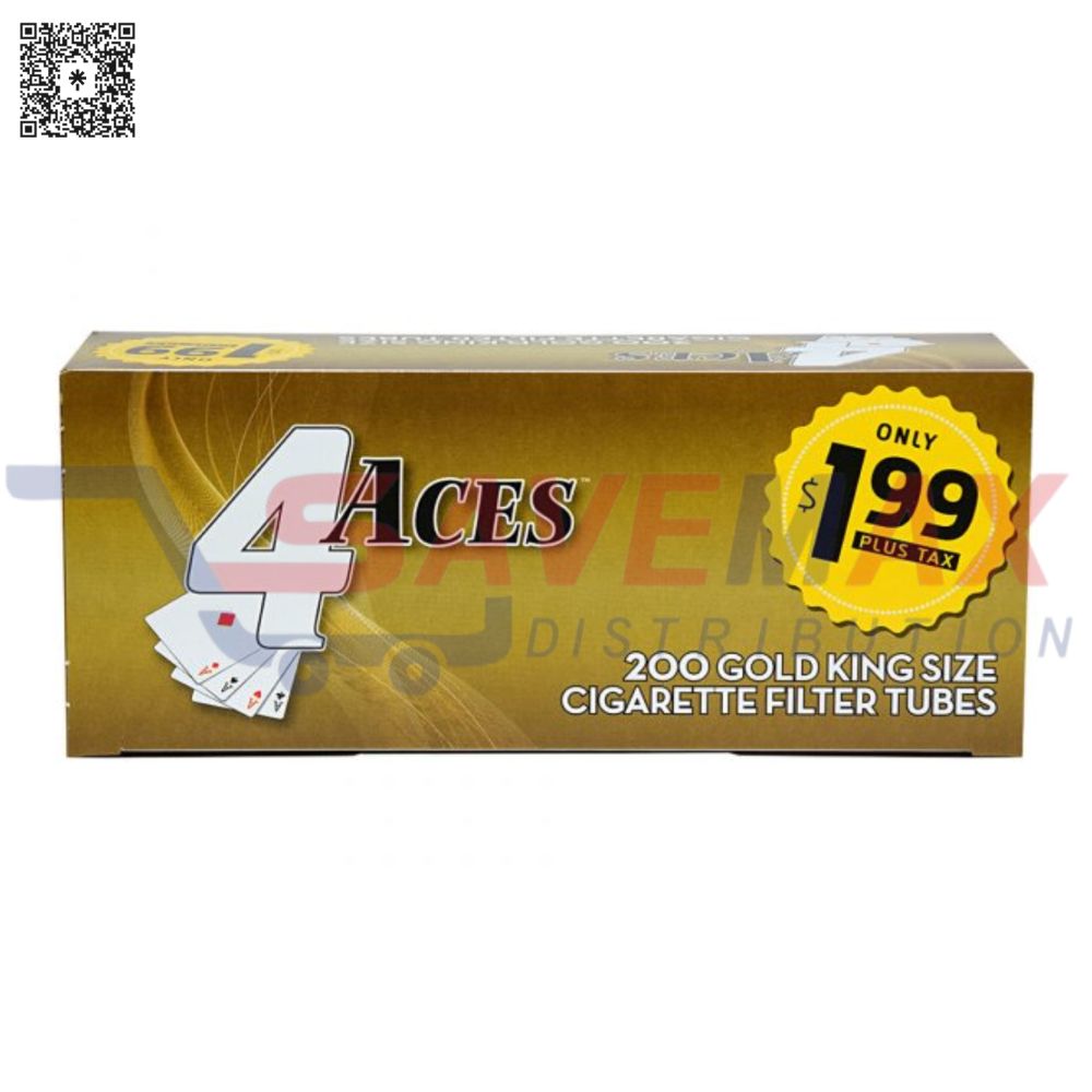 S02020 4 ACES TUBES GOLD KING SIZE 200CT PP1.99 - Image 1