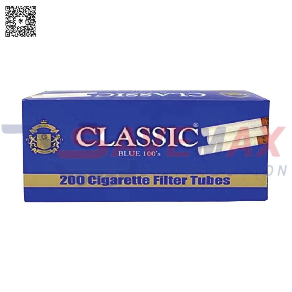 S02025 CLASSIC TUBES BLUE 100MM 200CT - Image 1