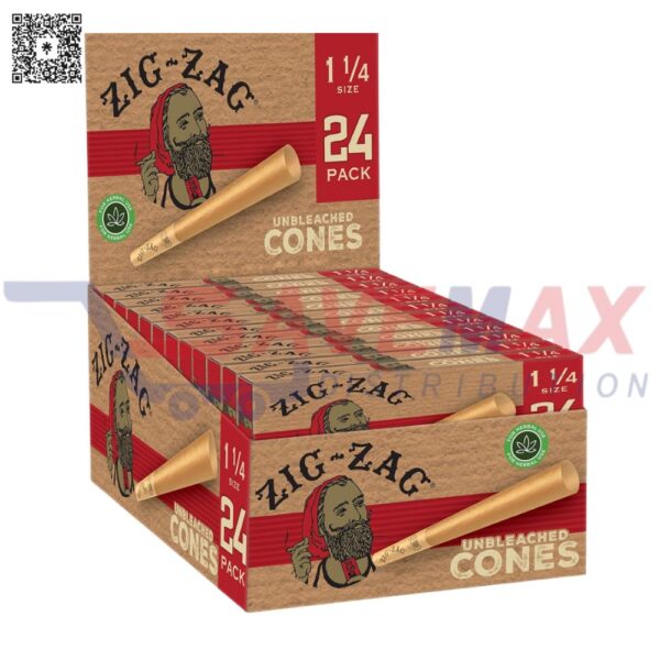ZIG-ZAG UNBLEACHED CONES 1 1/4 6/24CT
