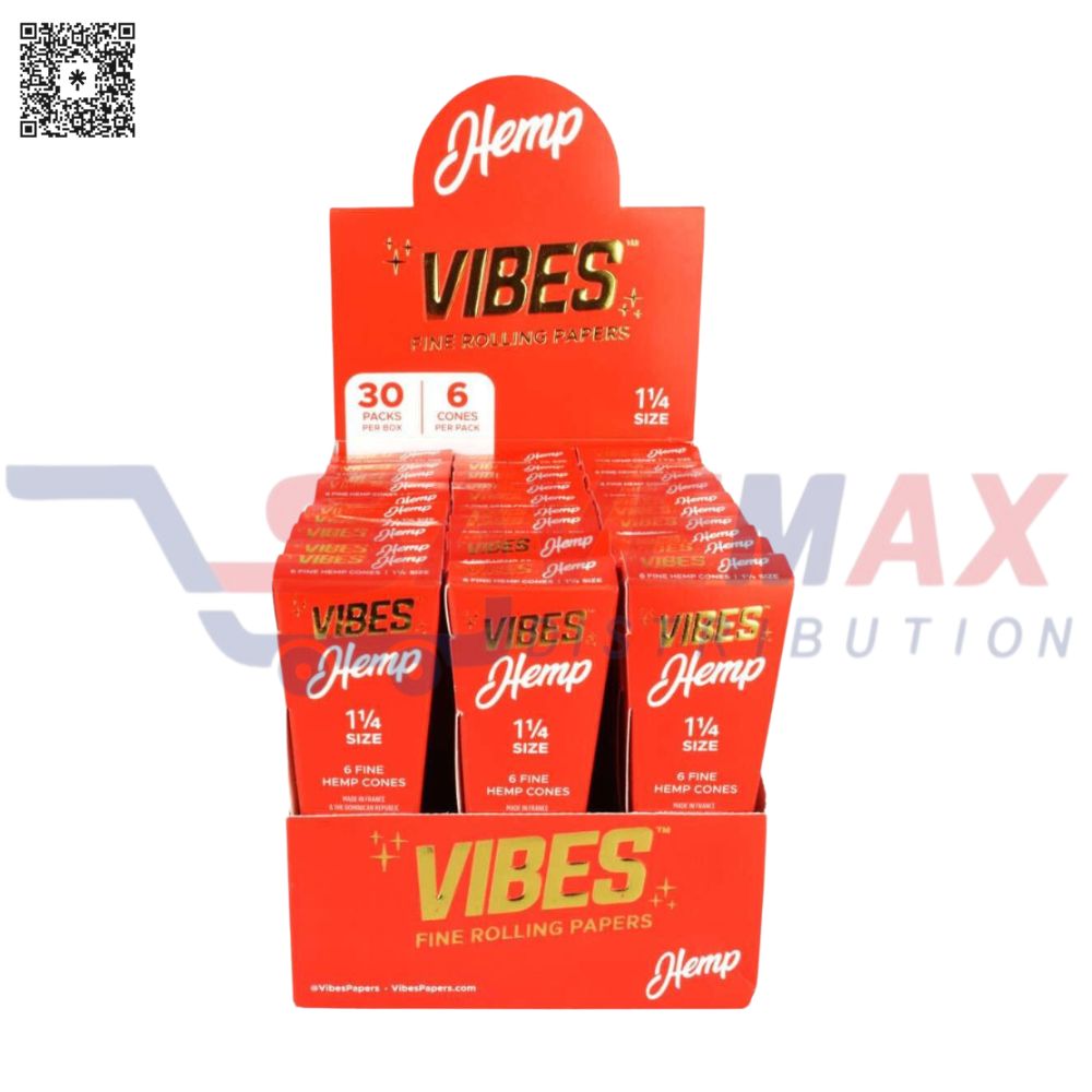 S06647 VIBES ORGANIC HEMP CONES 1-1/4 30/6 - Image 1