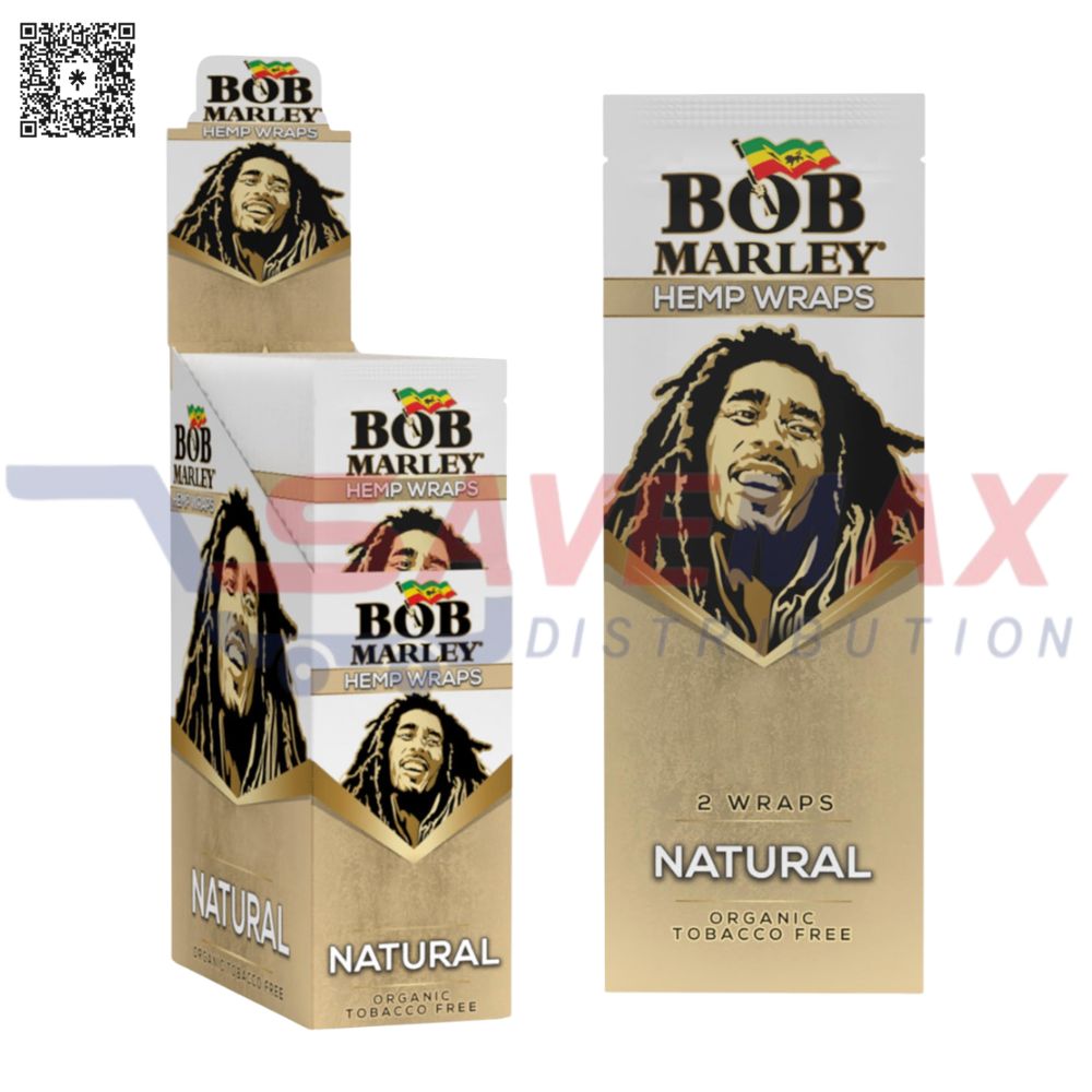 S07527 BOB MARLEY HEMP WRAPS NATURAL 2/25CT - Image 1