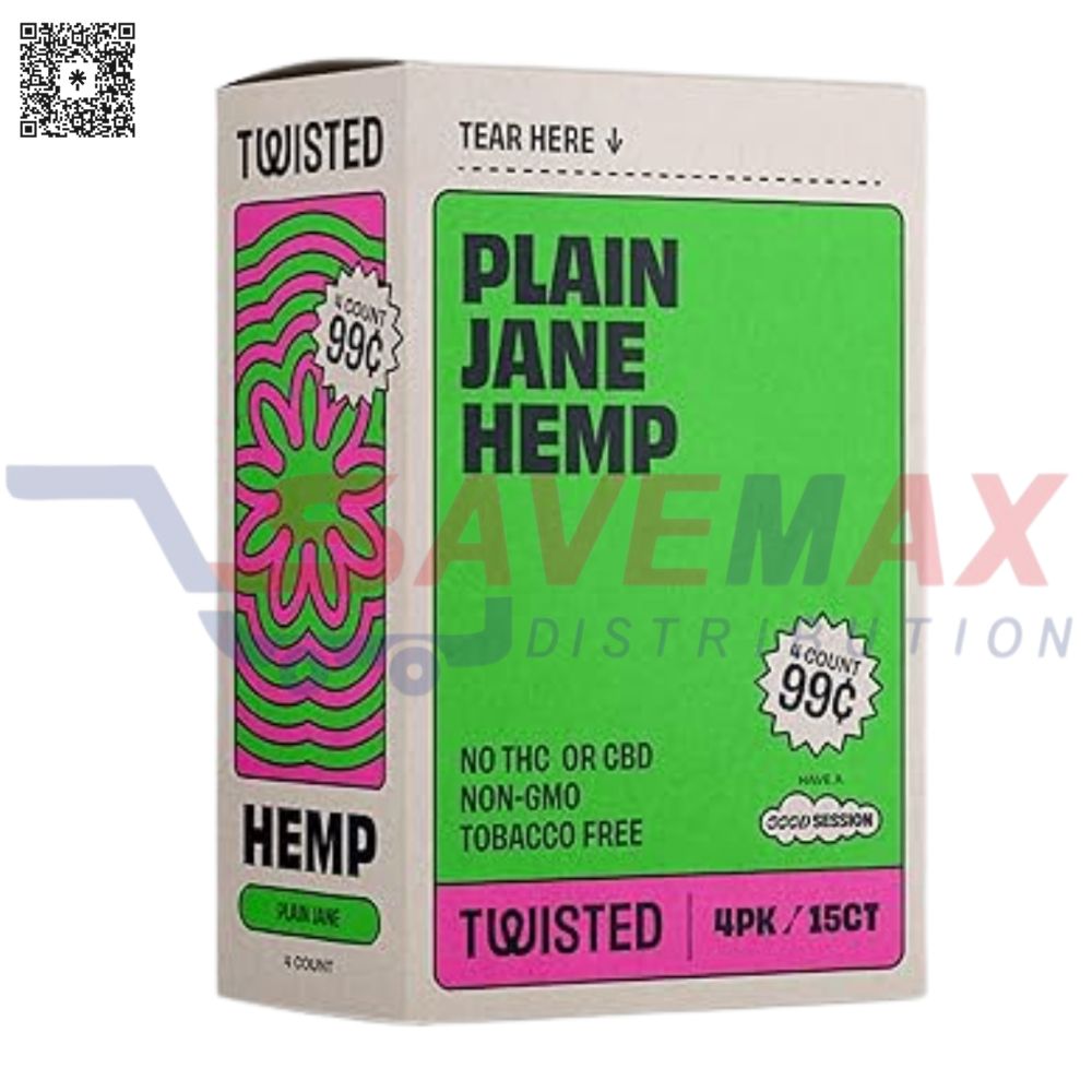 S07838 TWISTED HEMP WRAPS PLAIN JANE NATURAL 15/4PK - Image 1