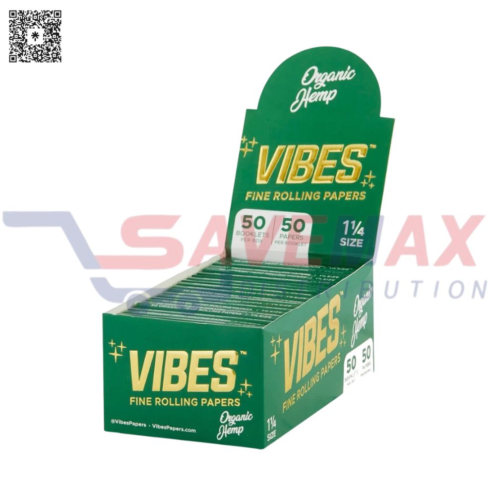 S08330 VIBES ORGANIC HEMP PAPERS 1 1/4 50/50 - Image 1