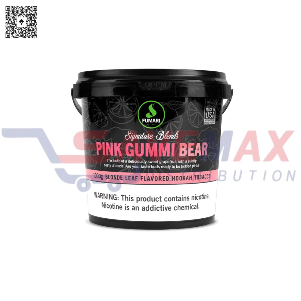 S10900 FUMARI PINK GUMMI BEAR 100GM POUCH - Image 1