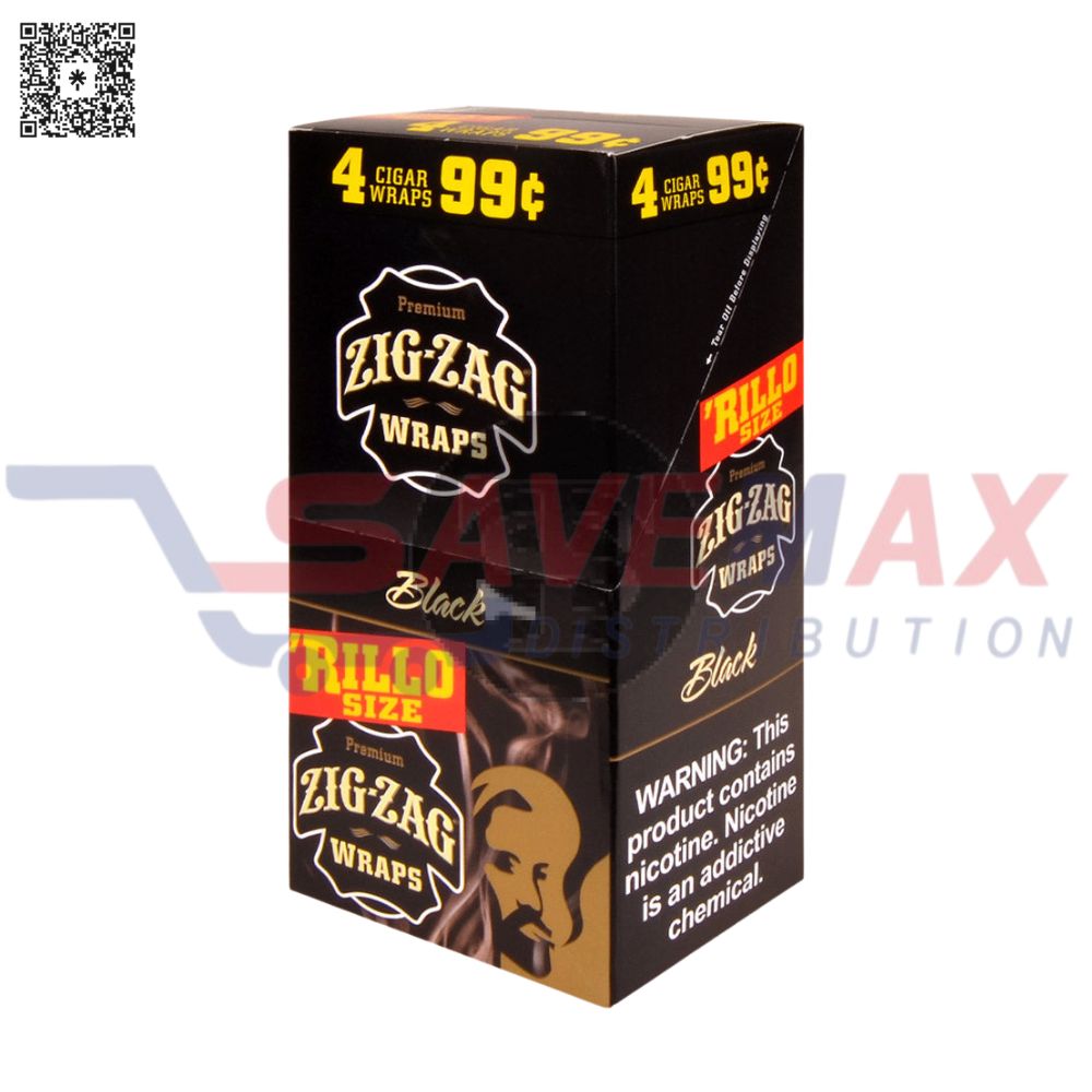 S10946 ZIG-ZAG RILLO BLACK 4PK NPP - Image 1