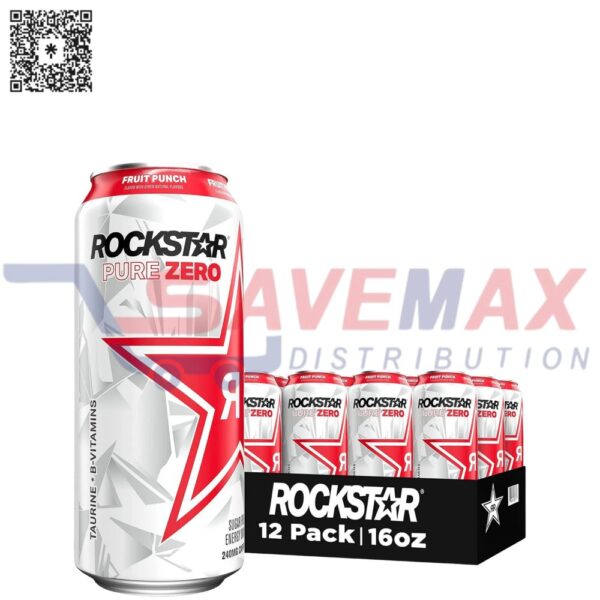 ROCKSTAR PURE ZERO FRUIT PUNCH 12/16OZ
