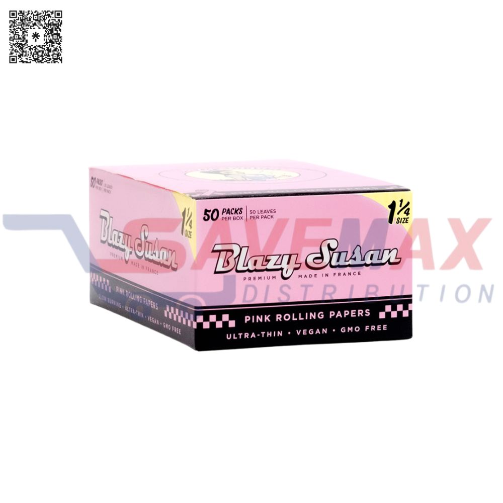 S11150 BLAZY SUZAN PINK ROLLING PAPERS 1-1/4 50PK - Image 1