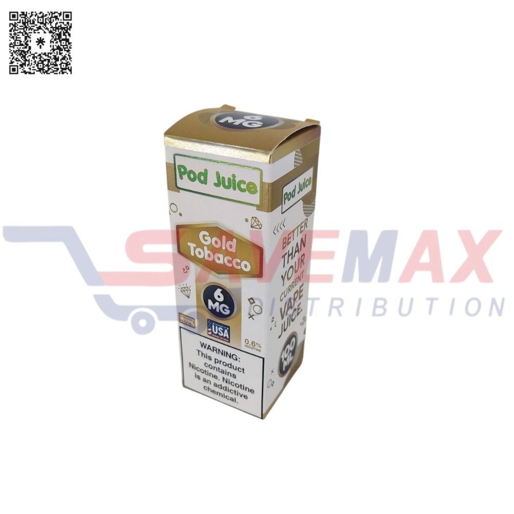 S11172 POD JUICE GOLD TOBACCO 100ML 6MG - Image 1