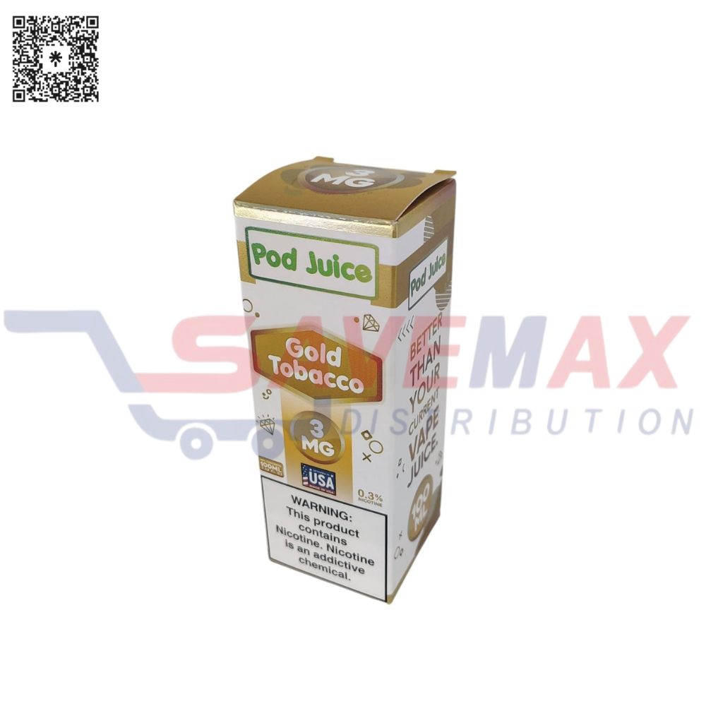 S11173 POD JUICE GOLD TOBACCO 100ML 3MG - Image 1